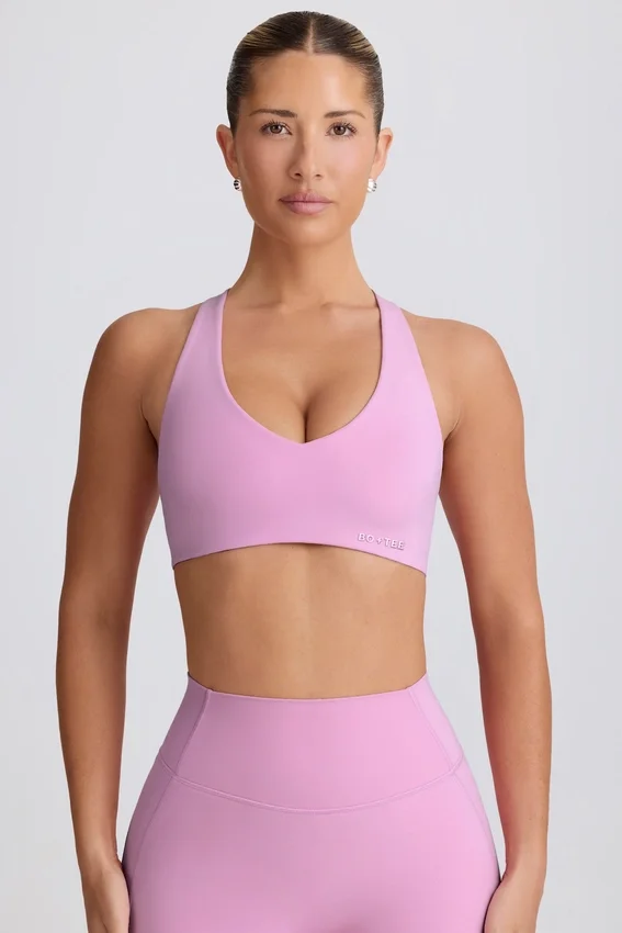 Soft Active sport-BH med V-ringning i dammrosa Soft Active sport-BH med V-ringning i dammrosa