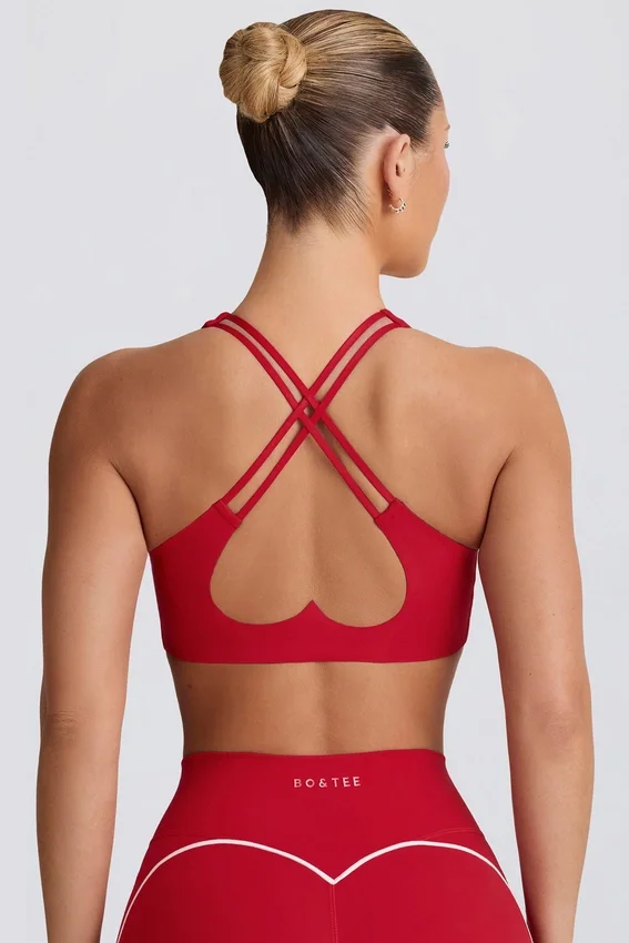 Soft Active sport-BH med V-ringning i Hot Red Soft Active sport-BH med V-ringning i Hot Red