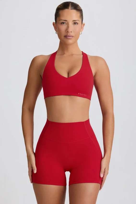 Soft Active sport-BH med V-ringning i Hot Red Soft Active sport-BH med V-ringning i Hot Red