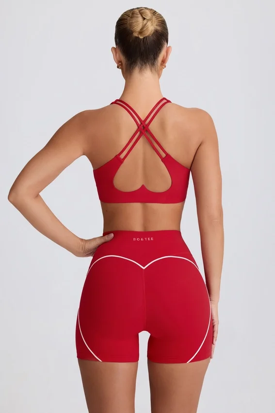 Soft Active sport-BH med V-ringning i Hot Red Soft Active sport-BH med V-ringning i Hot Red