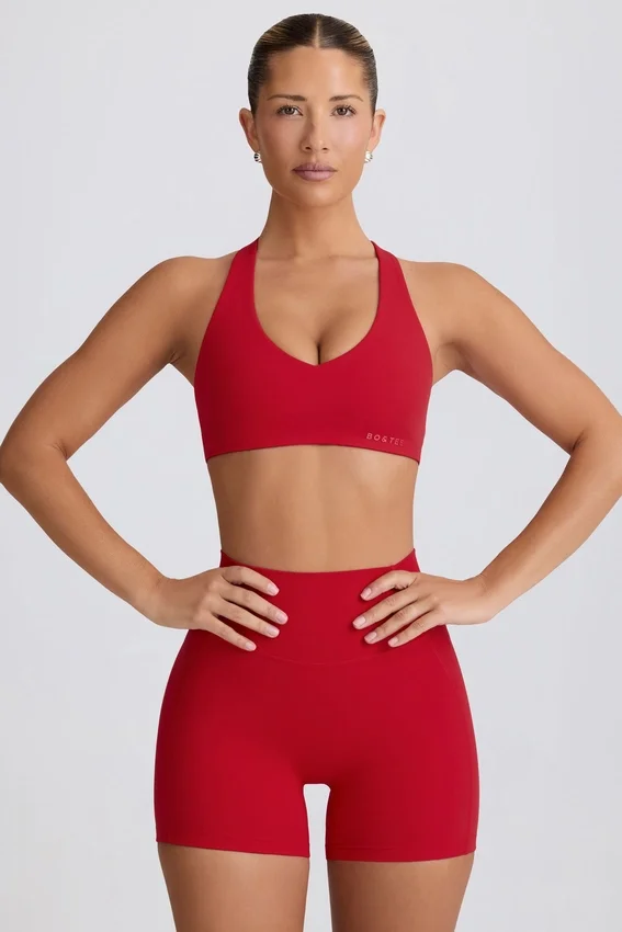 Soft Active sport-BH med V-ringning i Hot Red Soft Active sport-BH med V-ringning i Hot Red