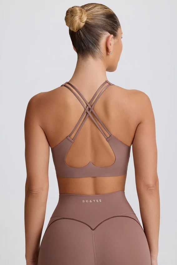 Soft Active sport-BH med V-ringning i Mocha Soft Active sport-BH med V-ringning i Mocha