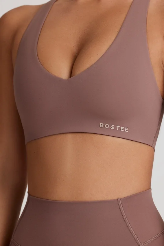Soft Active sport-BH med V-ringning i Mocha Soft Active sport-BH med V-ringning i Mocha