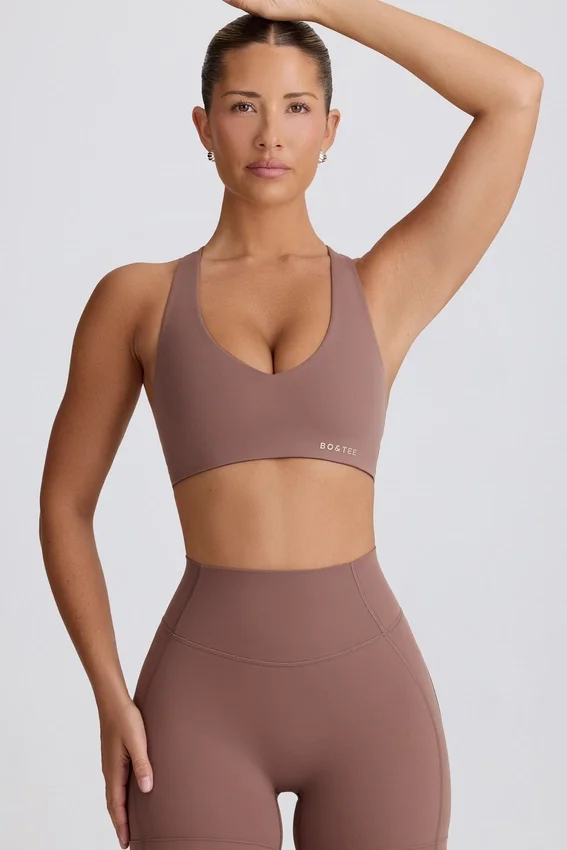 Soft Active sport-BH med V-ringning i Mocha Soft Active sport-BH med V-ringning i Mocha