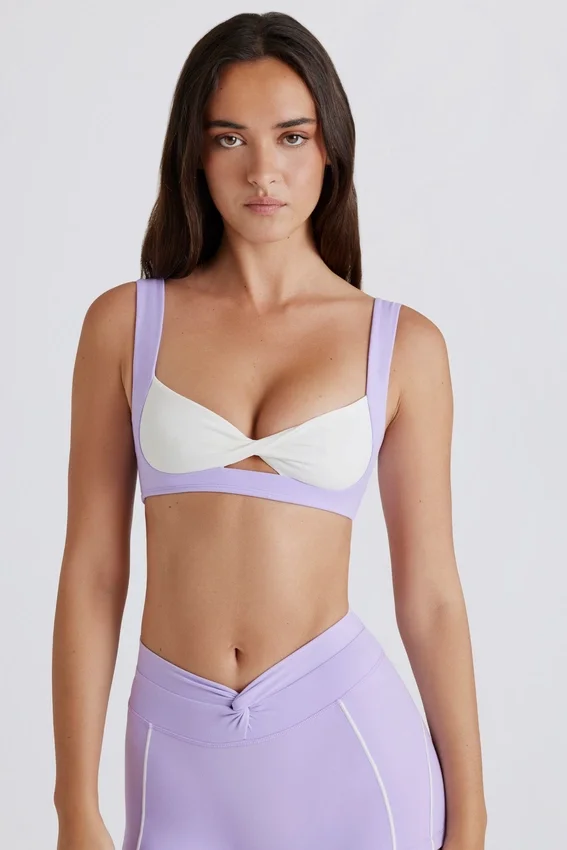 Soft Active sport-BH med vridet framstycke i lila Soft Active sport-BH med vridet framstycke i lila