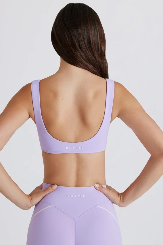Soft Active sport-BH med vridet framstycke i lila Soft Active sport-BH med vridet framstycke i lila