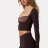Soft Active Twist-Front Crop Top i Espresso Soft Active Twist-Front Crop Top i Espresso