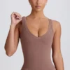 Soft Active V-ringad linne i mocha Soft Active V-ringad linne i mocha