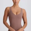 Soft Active V-ringad linne i mocha Soft Active V-ringad linne i mocha