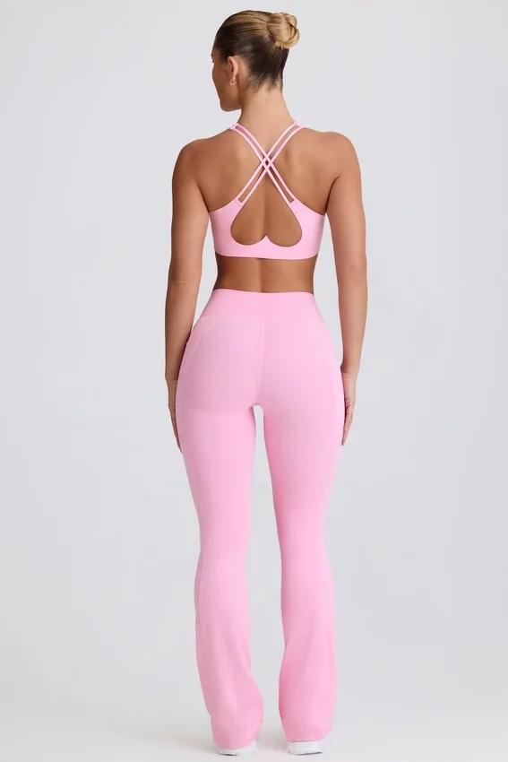 Soft Active V-Waist Pocket Flared Leggings i Baby Pink Soft Active V-Waist Pocket Flared Leggings i Baby Pink