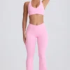 Soft Active V-Waist Pocket Flared Leggings i Baby Pink Soft Active V-Waist Pocket Flared Leggings i Baby Pink