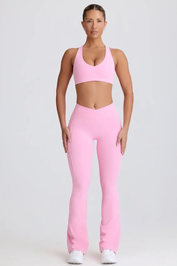 Soft Active V-Waist Pocket Flared Leggings i Baby Pink Soft Active V-Waist Pocket Flared Leggings i Baby Pink