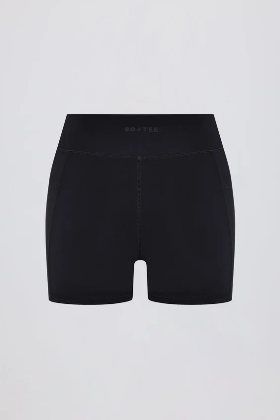 Soft Active V-Waist Pocket Mini Shorts i svart Soft Active V-Waist Pocket Mini Shorts i svart
