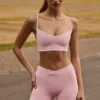 Soft Active Wrapover Contrast Mini Shorts i Powder Pink Soft Active Wrapover Contrast Mini Shorts i Powder Pink