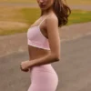 Soft Active Wrapover Contrast Mini Shorts i Powder Pink Soft Active Wrapover Contrast Mini Shorts i Powder Pink