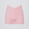 Soft Active Wrapover Contrast Mini Shorts i Powder Pink Soft Active Wrapover Contrast Mini Shorts i Powder Pink