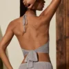 Sol Plunge Halterneck Crop Top i silver Sol Plunge Halterneck Crop Top i silver