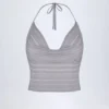 Sol Plunge Halterneck Crop Top i silver Sol Plunge Halterneck Crop Top i silver