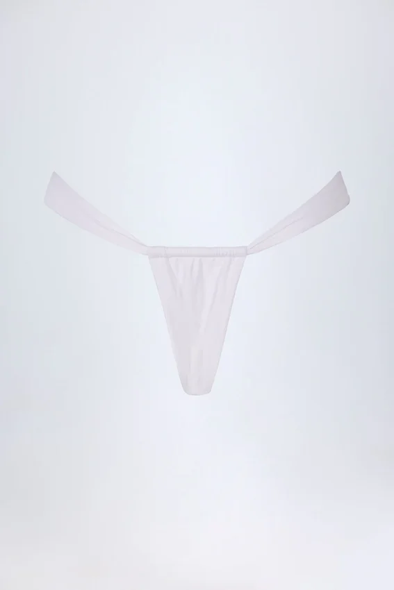 Solsona rynkad stringbikiny-underdelar i vitt Solsona rynkad stringbikiny-underdelar i vitt