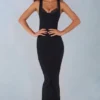 Sorelle Modal Lace-Trim Midaxi-klänning i svart Sorelle Modal Lace-Trim Midaxi-klänning i svart