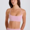 Sport-BH med rund halsringning och halterneck i mauve Sport-BH med rund halsringning och halterneck i mauve