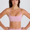 Sport-BH med rund halsringning och halterneck i mauve Sport-BH med rund halsringning och halterneck i mauve