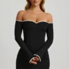 Stasia Modal Off-Shoulder A-Line Miniklänning i svart Stasia Modal Off-Shoulder A-Line Miniklänning i svart