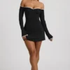 Stasia Modal Off-Shoulder A-Line Miniklänning i svart Stasia Modal Off-Shoulder A-Line Miniklänning i svart