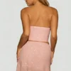 Sterling Embellished Draped Corset Top i lavendelrosa Sterling Embellished Draped Corset Top i lavendelrosa