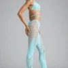 Stevie Embellished Mid-Rise Flared Trousers i isblått Stevie Embellished Mid-Rise Flared Trousers i isblått