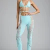 Stevie Embellished Mid-Rise Flared Trousers i isblått Stevie Embellished Mid-Rise Flared Trousers i isblått