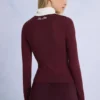 Stickad långärmad figursydd topp i burgundy Stickad långärmad figursydd topp i burgundy