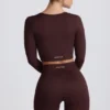 Super Sculpt sömlös kortärmad topp i chokladbrunt Super Sculpt sömlös kortärmad topp i chokladbrunt