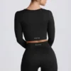 Super Sculpt sömlös kortärmad topp i svart Super Sculpt sömlös kortärmad topp i svart
