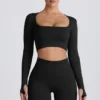 Super Sculpt sömlös kortärmad topp i svart Super Sculpt sömlös kortärmad topp i svart