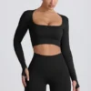 Super Sculpt sömlös kortärmad topp i svart Super Sculpt sömlös kortärmad topp i svart