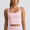 Super Sculpt sömlös lång camisole-top i puderrosa Super Sculpt sömlös lång camisole-top i puderrosa