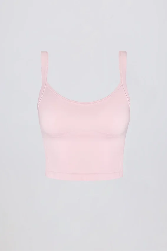Super Sculpt sömlös lång camisole-top i puderrosa Super Sculpt sömlös lång camisole-top i puderrosa