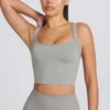 Super Sculpt sömlös långärmad camisole-top i gråmelerad Super Sculpt sömlös långärmad camisole-top i gråmelerad