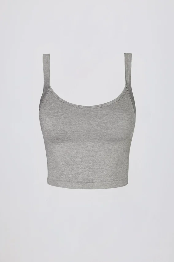 Super Sculpt sömlös långärmad camisole-top i gråmelerad Super Sculpt sömlös långärmad camisole-top i gråmelerad