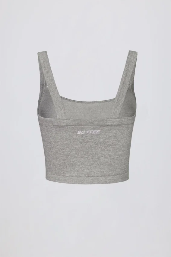 Super Sculpt sömlös långärmad camisole-top i gråmelerad Super Sculpt sömlös långärmad camisole-top i gråmelerad
