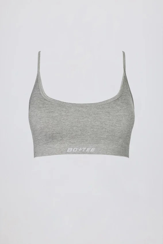 Super Sculpt sömlös rygglös sport-BH i gråmelerad Super Sculpt sömlös rygglös sport-BH i gråmelerad
