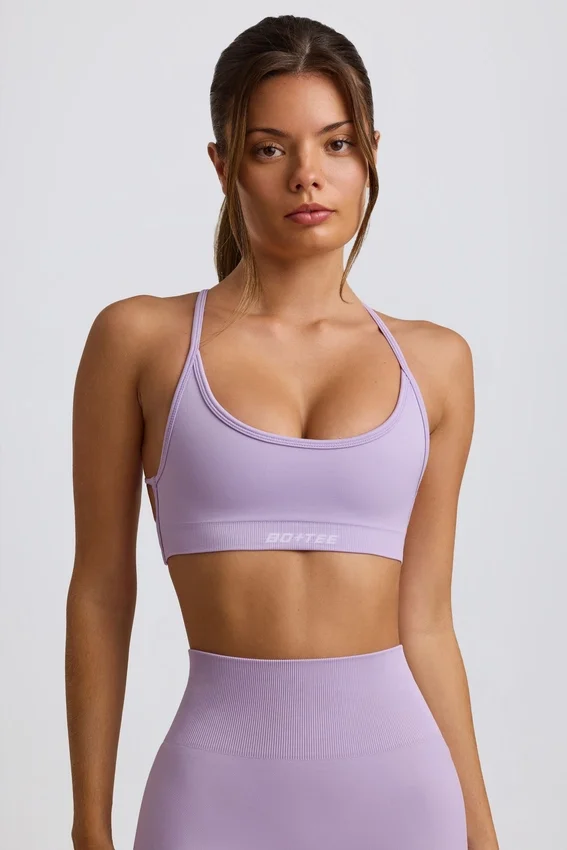 Super Sculpt sömlös rygglös sport-BH i mjuk lila Super Sculpt sömlös rygglös sport-BH i mjuk lila