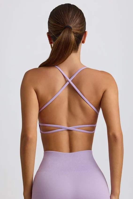 Super Sculpt sömlös rygglös sport-BH i mjuk lila Super Sculpt sömlös rygglös sport-BH i mjuk lila