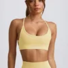 Super Sculpt sömlös rygglös sport-BH i smörgul Super Sculpt sömlös rygglös sport-BH i smörgul