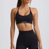 Super Sculpt sömlös rygglös sport-BH i svart Super Sculpt sömlös rygglös sport-BH i svart