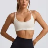 Super Sculpt sömlös rygglös sport-BH i vitt Super Sculpt sömlös rygglös sport-BH i vitt