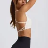 Super Sculpt sömlös rygglös sport-BH i vitt Super Sculpt sömlös rygglös sport-BH i vitt