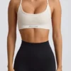 Super Sculpt sömlös rygglös sport-BH i vitt Super Sculpt sömlös rygglös sport-BH i vitt