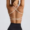 Super Sculpt sömlös rygglös sport-BH i vitt Super Sculpt sömlös rygglös sport-BH i vitt